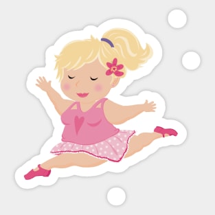 The chubby cute ballerina dancing, and enjoying every moment Sticker